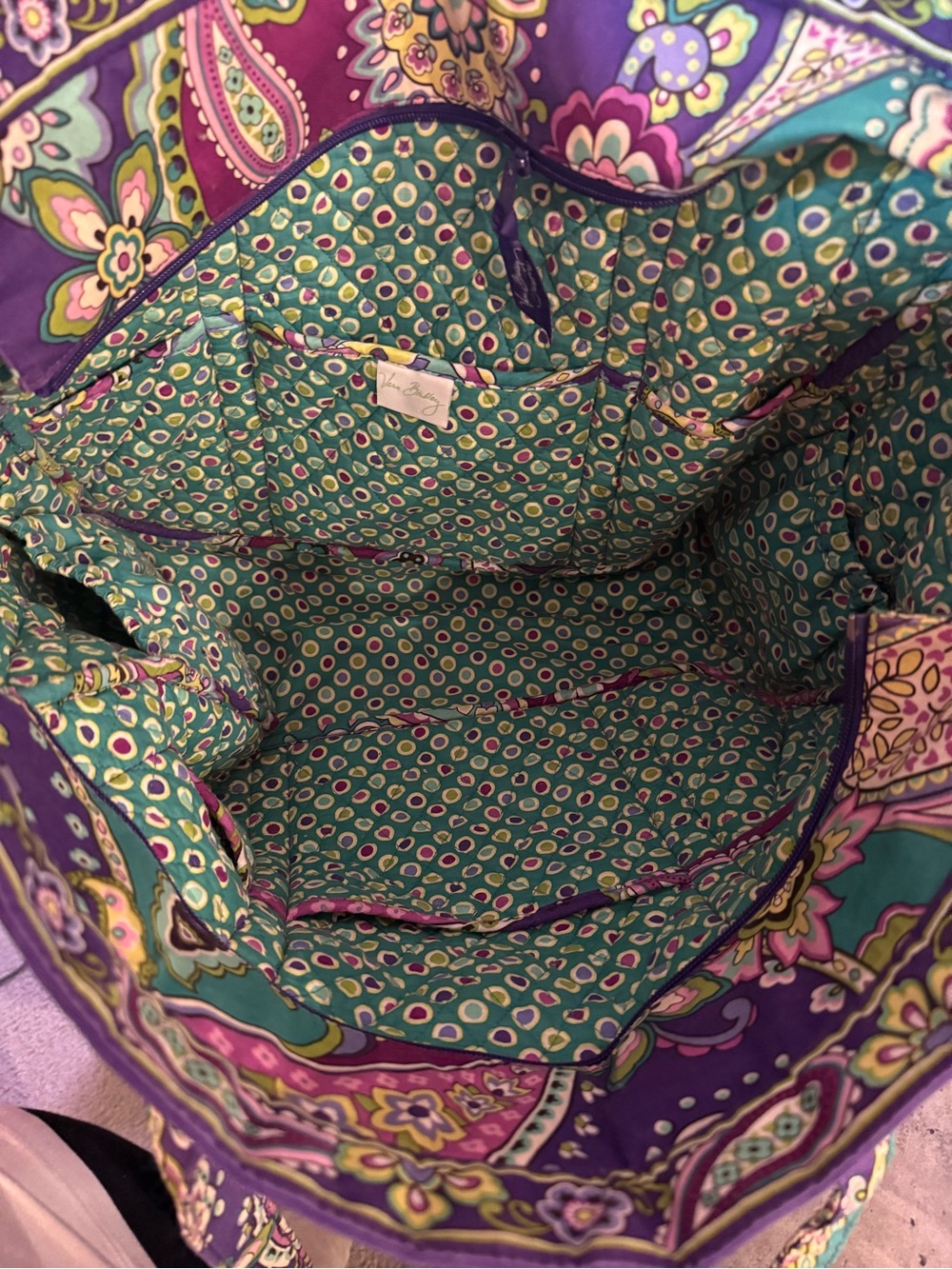 EUC Vera Bradley Heather Purple Paisley Tote - Picture 10 of 10